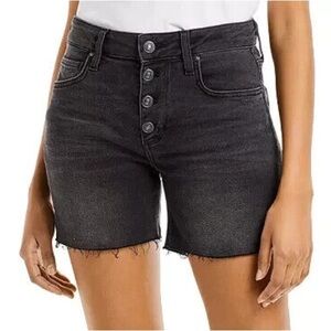 Paige black Sarah Longline denim jean shorts - size 24